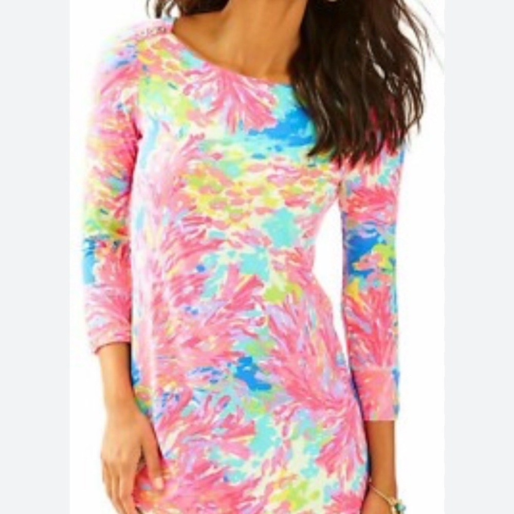Lilly Pulitzer Pink and Blue Midi Dress